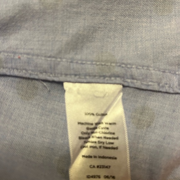 Talbots large blue polka dot shirt. - Picture 4 of 4